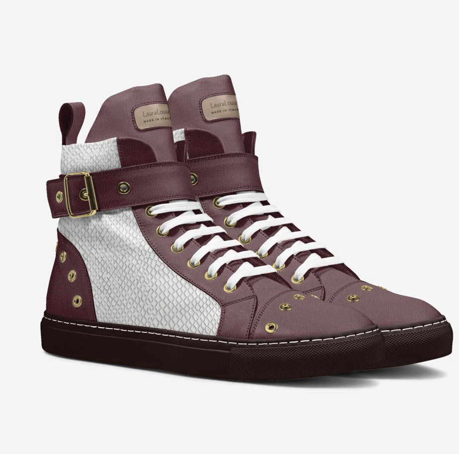 Burgundy High top Street Sneakers