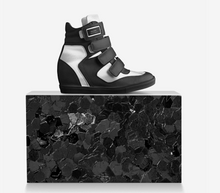 Load image into Gallery viewer, Black and White sneaker wedge
