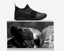 Load image into Gallery viewer, Black cobra skin slip on sneakers
